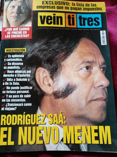 Revista Veintitres Carrio Gaston Pauls 22 8 2002 N215