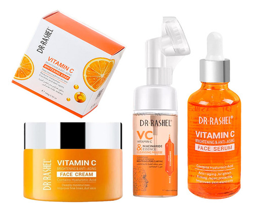 Combo Vitamina C Serum, Crema, Limpiador, Jabón Blanqueador