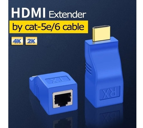 Adaptador Extensor Hdmi 30m Cat 5e 6e Utp Red Rj45 + Envio