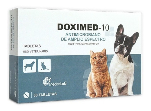 Doximed 10 (30 Tabs) Doxiciclina Perros Gatos