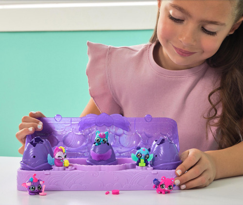 Pack x5 minifiguras de acción en huevos de revelación Hatchimals
