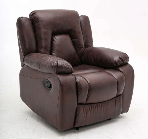 Sillon Reclinable Berger Tela Envejecida Suave Chocolate