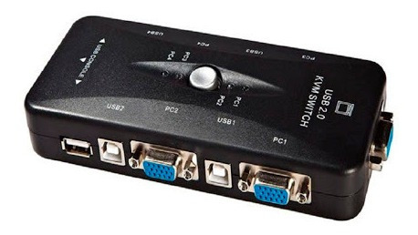 Imagen 2 de 7 de Switch Kvm 4 Puertos Usb Vga Monitor Teclado Mouse