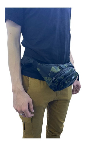 Riñonera Tactica Militar Reforzada Camuflado Olivos