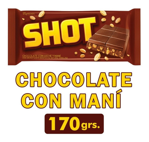 Imagen 1 de 1 de Chocolate Shot Con Mani X 170 Gr - Lollipop