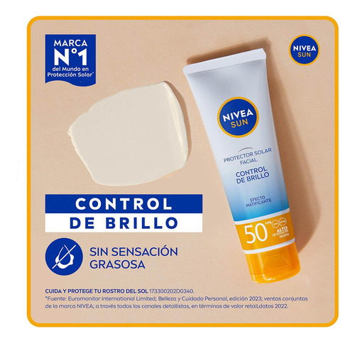Protector Solar Facial Nivea Sun Control Brillo Fps50 50ml