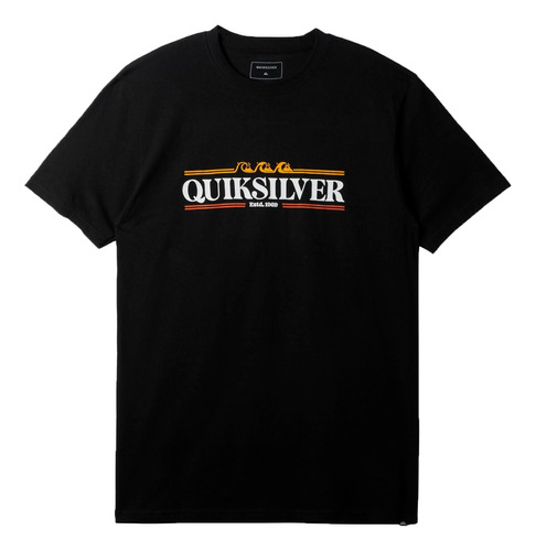 Remera Quiksilver Lifestyle Hombre Gradient Line Negro Cli