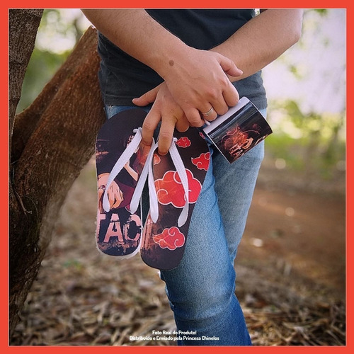 Sandalia Akatsuki Chinelo Naruto Geek Itachi Pronta Entrega
