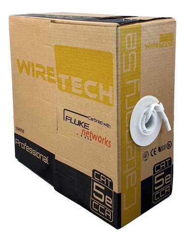 Cable De Red 10 Metros Cat5e Interior Wiretech Indoor Blanco