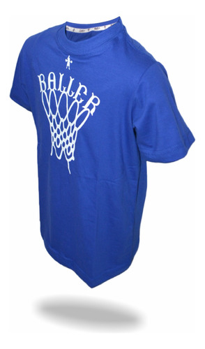 Remera Niños Niñas Kids Net Azul Baller Brand Basquet