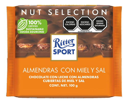 Chocolate Rittersport C/almendra, Miel Y Sal, Pack Con 3 Pz