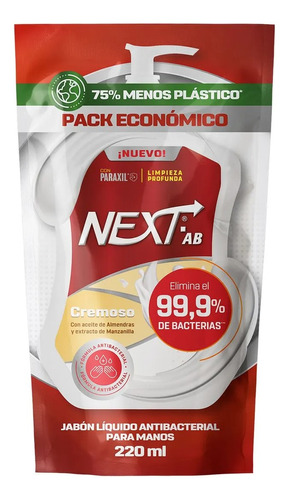 Jabón Líquido Next Cremoso Doypack Recargable 220ml