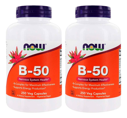 Vitamina B 50mg Now Foods Vitamin B-50 250 Veg Caps 2un Sabor Sem sabor