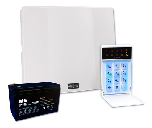 Alarma Para Casa Cableada+ A2k4-ng+ Teclado Led+bat-12c
