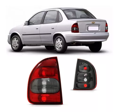 Lanterna Gm Corsa Sedan 2000 Até 2010 Bolha 4 Portas Bicolor Fumê