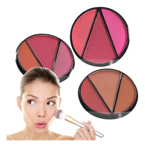 Rubor Contorno Maquillaje Paleta Rostro Blush Belleza F