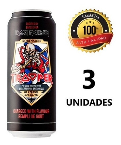 Cerveza Banda Iron Maiden X 3unid Troop - mL a $114