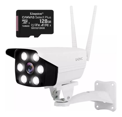 Kit Camara Seguridad Exterior Gadnic C200w+ Memoria 128gb