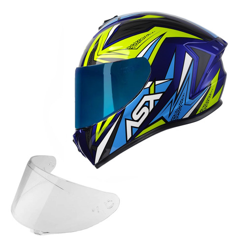 Capacete Axxis Draken Vector Azul + Viseira Azul