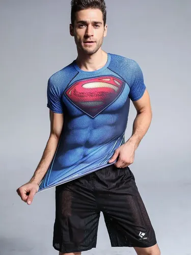Polera Compresión Superman Super Héroe Gym Entrenamiento | Cuotas