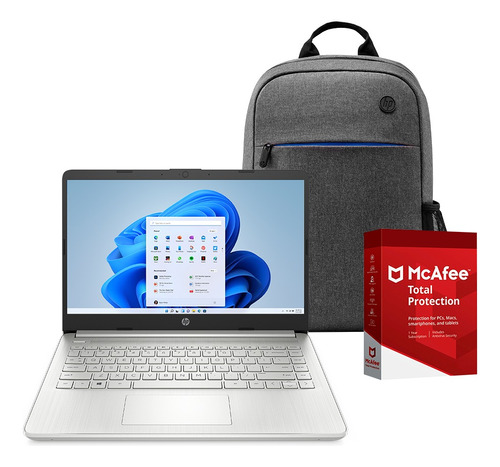 Hp 14-dq2531la Ci3 16gb Ram 512gb Ssd + Mochila + Mcafee Color Plateado