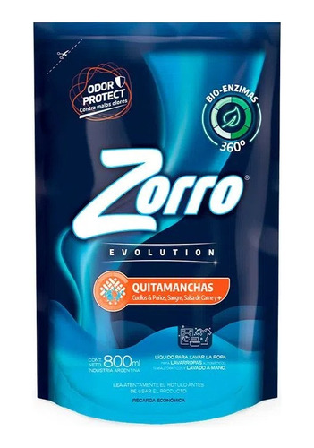 Jabon Liquido Zorro Evolution 800 Ml