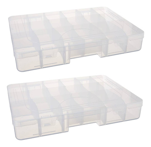 Kit 2 Box Organizadores Grande Com Divisórias Transparente