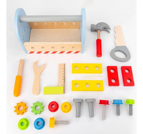 Juego De Madera Caja De Herramientas Juguete Didáctico