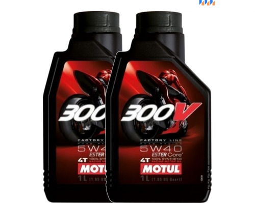 Aceite Moto 4t 300v 5w40 100% Sintético Motul 2 Litros
