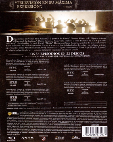 Boardwalk Empire Serie Completa Boxset Temporadas Blu-ray