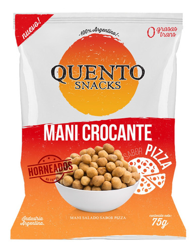 Mani Crocante Salado Sabor A Pizza Quento Snacks Horneados