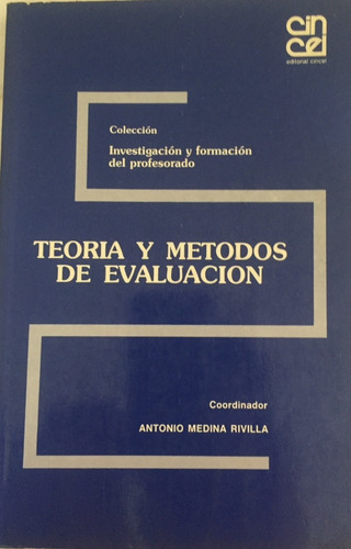 Libro Teoria Y Metodos De Evaluación Antonio Medina Rivilla