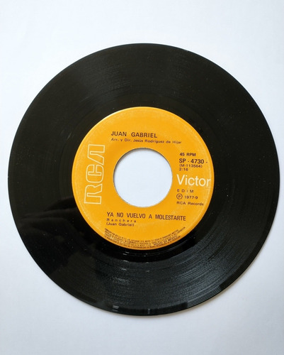Juan Gabriel Hasta Mañana Disco Vinilo No Vuelvo A Molestar (Usado)