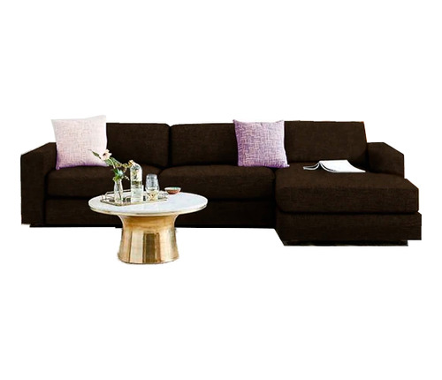 Sala Marcela Suede Chocolate Izquierda 2pzs Sillon Sala Sofa