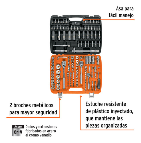 Juego De 172 Herramientas 1/4'', 3/8'' Y 1/2'' Truper 102412