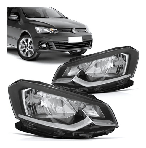 Par Farol Gol Voyage G7 2016 17 18 19 Friso Cromado Simples