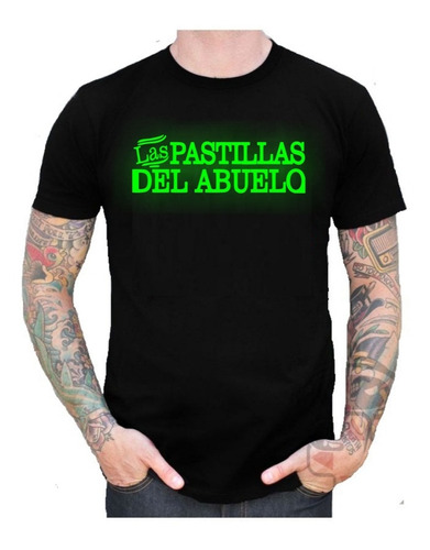 Remera Brilla En La Oscuridad Las Pastillas Del Abuelo Rock