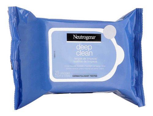 Lenços Demaquilante Deep Clean Neutrogena Com 25 Unidades