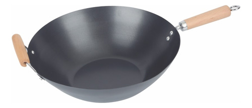 Wok Antiadherente Cuori Carbone Mango Y Asa De Madera 35 Cm