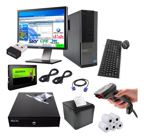 Kit Punto De Venta - Pc 120gb Solido + Accesorios + Programa