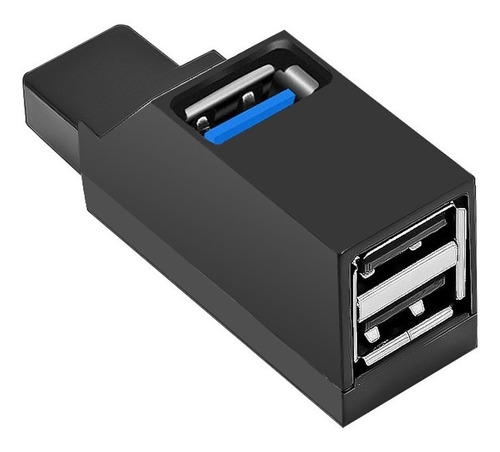 Mini Hub Usb 3.0 3 Puertos Para Mac Ps4 Xbox Datos Portatil Color Negro