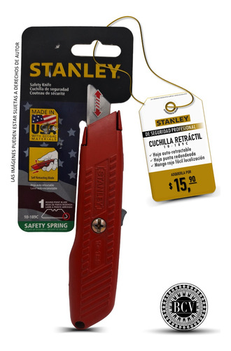 Cuchilla Retráctil Stanley 10-189c De Seguridad Profesional