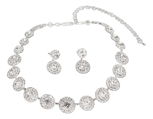 Collar Y Pendientes De Boda, Conjunto De Joyas Para Novia, P
