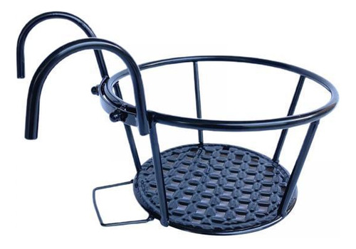 2 Maceta Colgante Soporte Estante Barandilla Balcón Negro