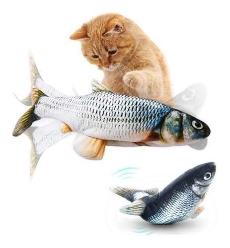 Pez Juguete Para Gato Recargable Pescado Con Movimiento