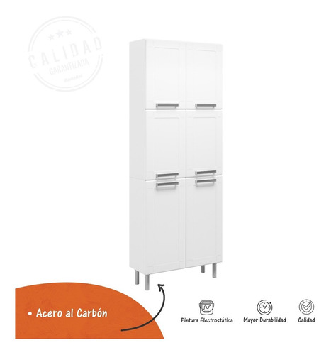 Imagen 2 de 10 de Alacena Doble 70 Cm 6 Puertas Bertolini Blanca