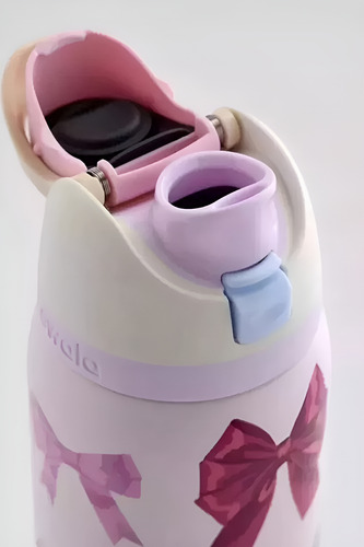 Botella Acero Inoxidable Owala Freesip Girlhood Moños 32oz Rosa Claro