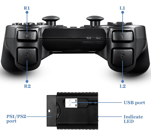 Controlador Inalámbrico 2.4g Compatible Con Ps2/ps1/pc