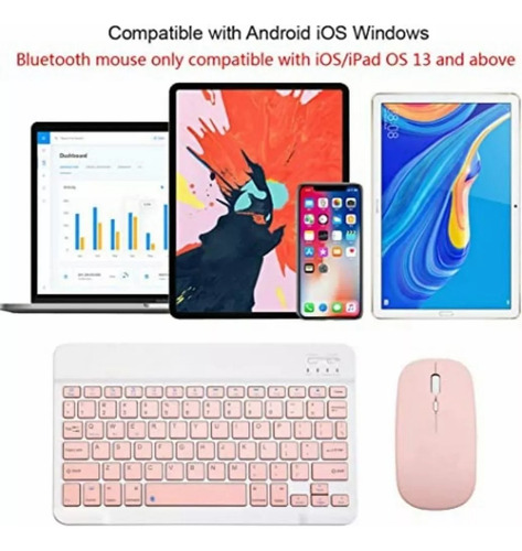 Teclado Bluetooth Con Ratón Soporte De Teléfono/tablet