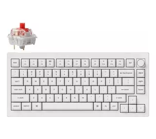 Keychron V1 Fully Assembled White Rgb Knob Red Switch